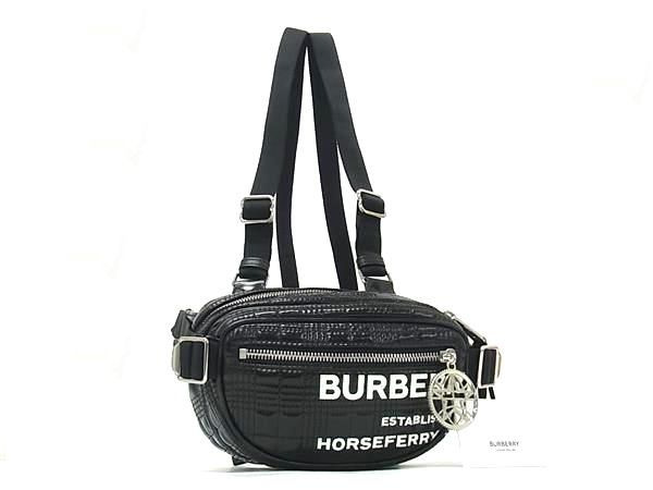■新品■未当て嵌める■ BURBERRY バーバリー なめし革 背嚢 うしろ側風呂敷き包み デイパック メンズ レディース 黒いこと系 FT0453