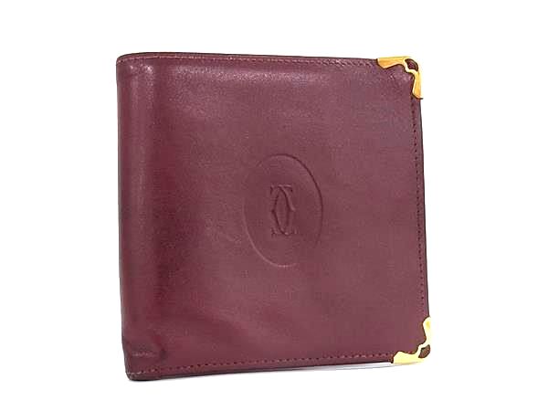 CARTIE カルティエ マストライン 二つ折り財布 ボルドー レディース Cartier カルティエ 二つ折り札入れ 財布 マストライン レザー