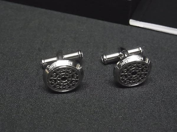 ■新品■未当て嵌める■ MONT BLANC モンブラン SS カフスリンク カフリンクス 付属物 商行為 成人男性 メンズ しろがね色系 BT5058