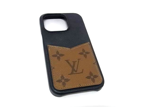 LOUIS VUITTON ルイヴィトン M81999 モノグラムリバース バンパー iPhone14pro相応う アイフォンケース 黒いこと系×赤銅色系 FX5656