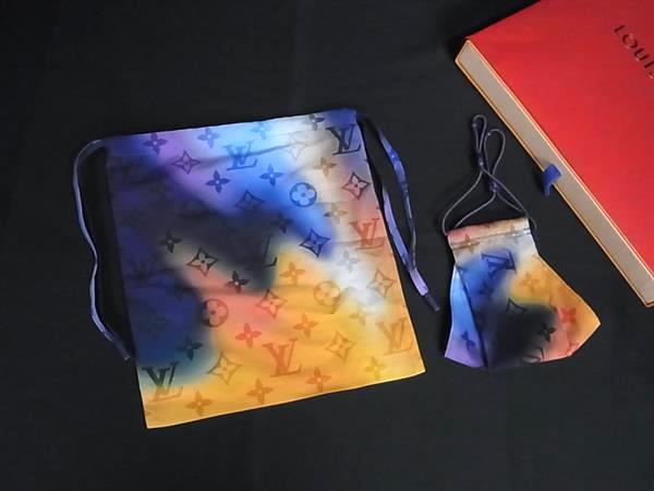 ■新品■未当て嵌める■ LOUIS VUITTON ルイヴィトン M77039 モノグラム タイダイ 綿織物×絹地 恍ける 車寄せ マルチ色合い FZ0823