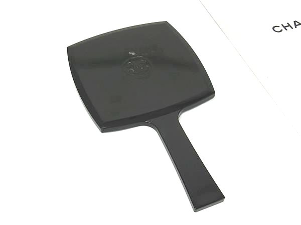■美品■ CHANEL シャネル ココマーク お手て鏡鑑 手鏡 レディース 黒いこと系 FZ1507