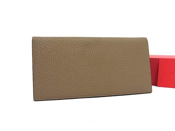 ■新品負けず劣らず■ BONAVENTURA ボナベンチュラ なめし革 二つ折り 長紙入れ ウォレット 御釣り入れ 紙入れ 歌留多入れ 赤銅色系 FZ1888