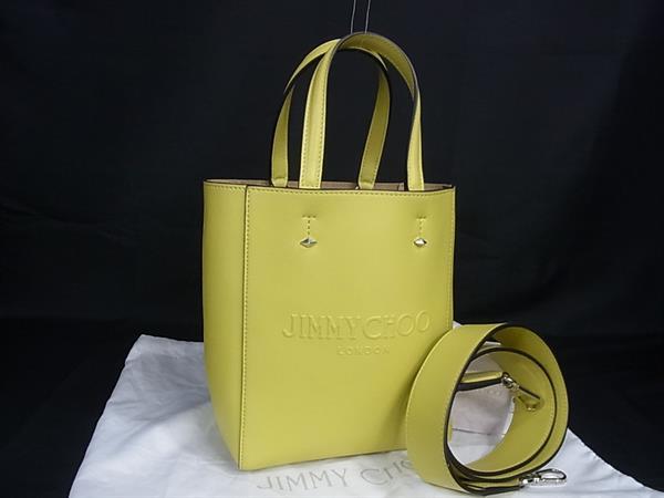 ■新品負けず劣らず■ JIMMY CHOO ジミーチュウ Lenny レニー 北の方サウス なめし革 2WAY  肩肉 ハンドバック 黄色系 HA2314