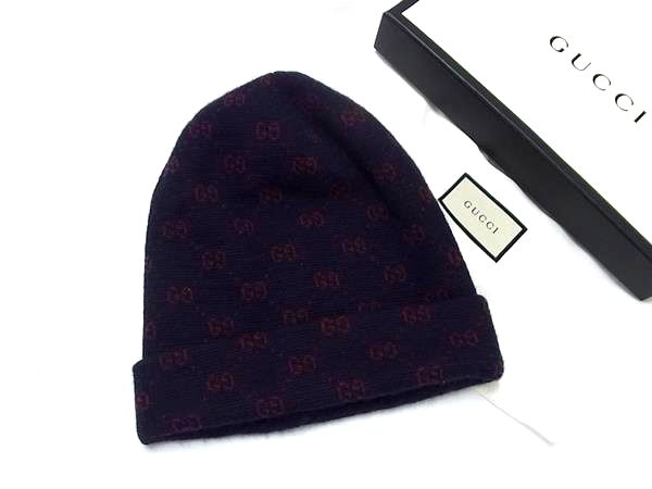 ■新品負けず劣らず■ GUCCI グッチ GG柄 アルパカ×羊毛 編み物帽 編み物旗がしら 鳥打ち帽 大きさM 米国海軍系×赤いこと系 HA2775