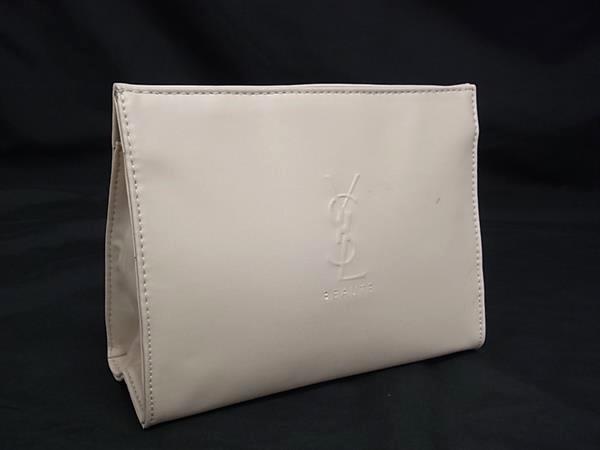 SAINT LURENT　サンローラン　キルティングレザーポーチ　美品 モノグラム・サンローラン ポーチ（ブラック／キルティングレザー