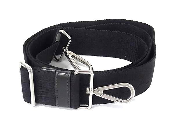■極美品■ PRADA プラダ ナイロン帆布×なめし革 うしろ側用 ストラップ 肩肉三尺帯 曲がった掛け 黒いこと系 FQ7646