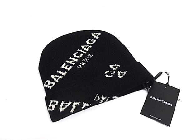 ■新品■未当て嵌める■ BALENCIAGA バレンシアガ 羊毛×ナイロン 編み物帽 編み物旗がしら 鳥打ち帽 黒いこと系×白いこと系 FW4667