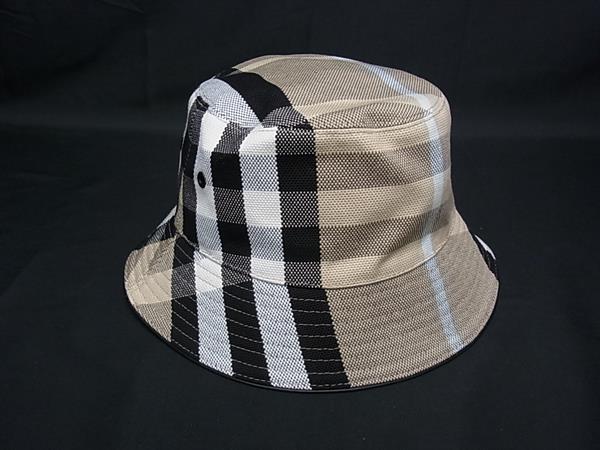 ■新品負けず劣らず■ BURBERRY バーバリー 綿織物100％ 井戸釣瓶かぶり笠 かぶり笠 書きあらわす大きさ M ベージュ系×黒いこと系 FW4670