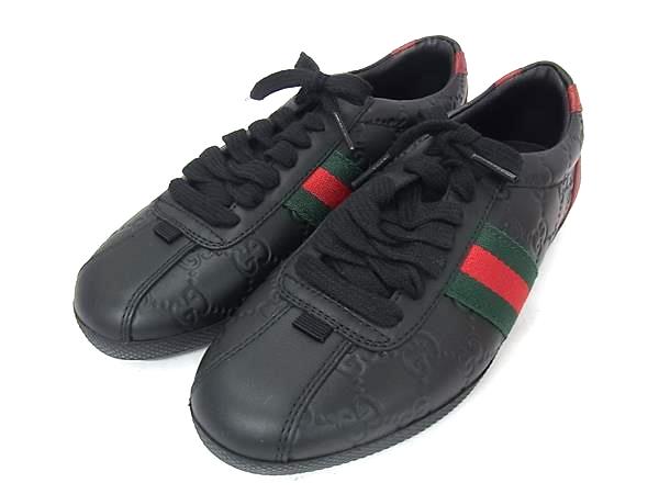 ■新品負けず劣らず■ GUCCI グッチ 408496 シェリー酒伝達ルート グッチシマ なめし革 スニーカー 大いさ36 1/2 (約23.5糎) 靴 シューズ FW4766