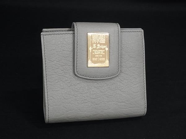 ■新品負けず劣らず■ BVLGARI ブル小峡谷 コレツィオーネ なめし革 二つ折り 金入れ ウォレット 釣り銭入れ 金入れ レディース 薄墨色系 FW4855