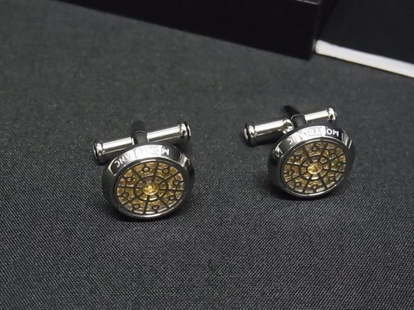 ■新品負けず劣らず■ MONT BLANC モンブラン Urban Spirit スチール写真 カフリンクス カフスリンク 付属物 メンズ しろがね色系 FX6876