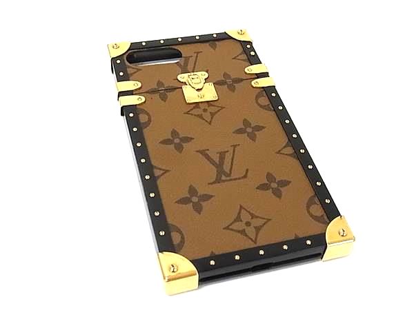 ■美品■ LOUIS VUITTON ルイヴィトン M64487 モノグラムリバース アイトランク iPhone7 Plus 相応う スマホケース 赤銅色系 HC0243