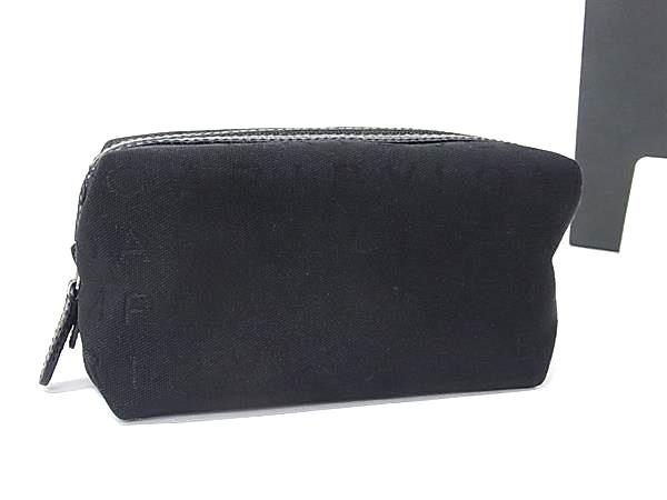 ■新品負けず劣らず■ BVLGARI ブル小峡谷 ロゴタイプ気違い 帆布 合切袋 マルチ入れもの 小入れもの レディース メンズ 黒いこと系 BR3258
