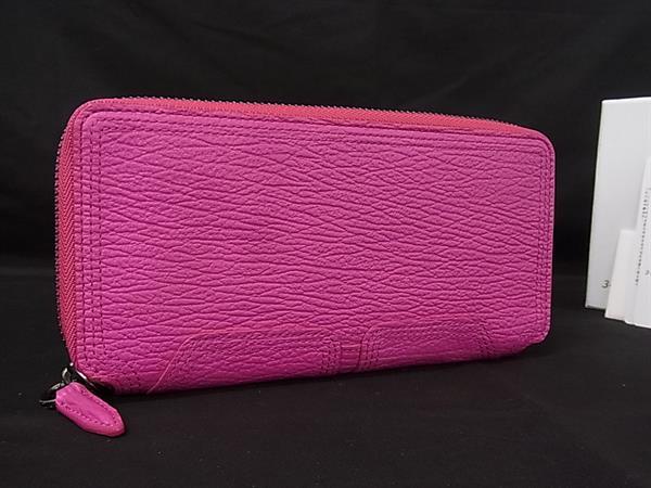 ■新品■未当て嵌める■ 3.1 Phillip Lim スリー一 フィリップ リム なめし革 ラウンドジッパー 長紙入れ ウォレット サクラ色系 BT5370