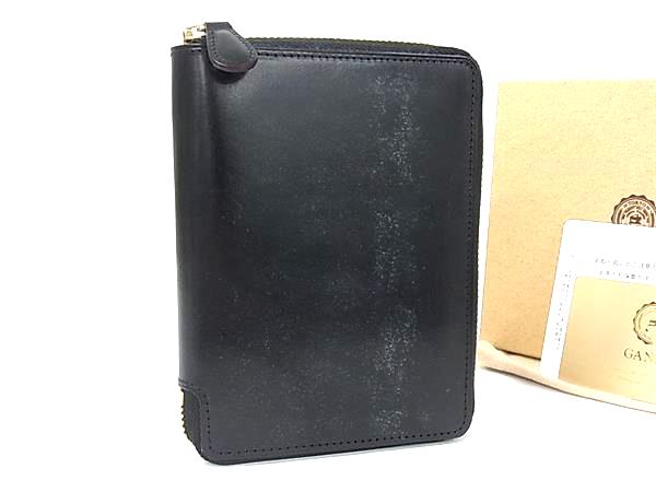 ■新品負けず劣らず■ GANZO ガンゾ  シンブライドル なめし革 6穴式 万覚え帳取りまかなう 時間割り帳 レディース メンズ 黒いこと系 BU0303