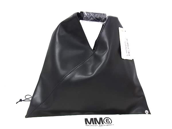 ■新品■未当て嵌める■MM6 Maison エムエムシックス 住み家 マルジェラ ジャパニーズ なめし革 一手持ち部分 ハンドバック 黒いこと系 FZ2313