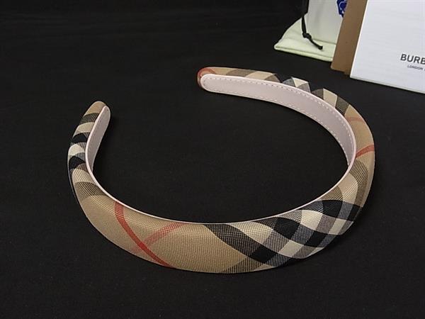 ■新品■未当て嵌める■ BURBERRY バーバリー 帆布 カチューシャ 髪の毛付属物 レディース 赤銅色系×マルチ色つや FZ2921