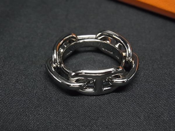 ■新品負けず劣らず■ HERMES エルメス シェーヌダンクル ルカデ レガート えり巻き輪っか えり巻き留め 付属物 しろがね色系 HA7656