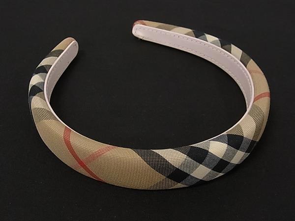 ■極美品■ BURBERRY バーバリー ノバチェック 帆布 カチューシャ 髪の毛付属物 レディース ベージュ系 BR3288