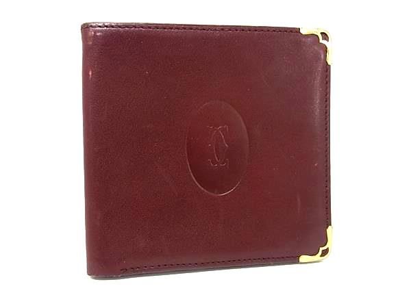 新品未使用　箱付き　Cartier カルティエ　折り財布　ボルドー　マストライン 楽天市場】Cartier カルティエ マストライン レザー 二つ折り 財布