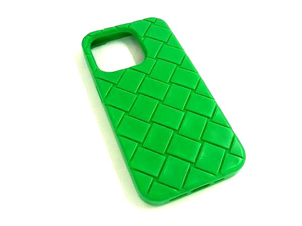 ■美品■ BOTTEGA VENETA ボッテガヴェネタ イントレチャート 天然ゴム iPhone 15Pro 相応う アイフォンケース 緑であること系 GA6952 その他-レディースファッション