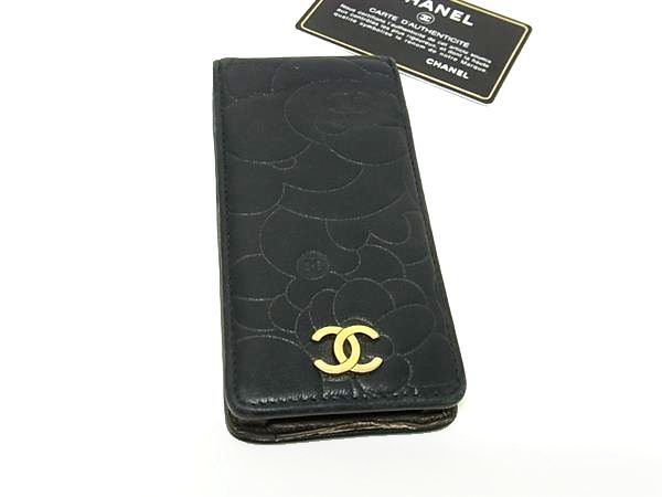 CHANEL シャネル ココマーク カメリア レザー iPhone5/5S 対応 アイフォンケース スマホケース レディース ブラック系 FV2851｜pleasure-Store　店