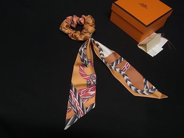 楽天市場】≪新品≫エルメス シュシュ ベラ ベージュ / ブルー リボン