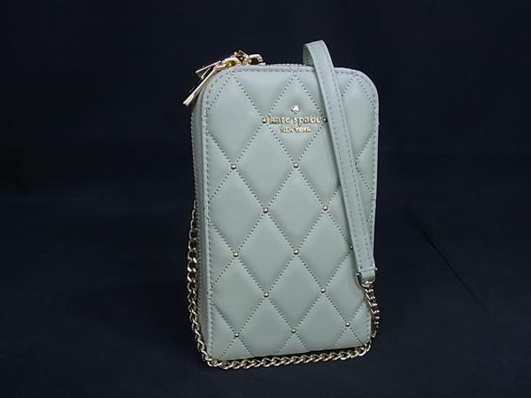 ■新品■未当て嵌める■ kate spade ケイトスペード なめし革 ショルダーバッグ ポシェット レディース ライトグリーン系 FV4596