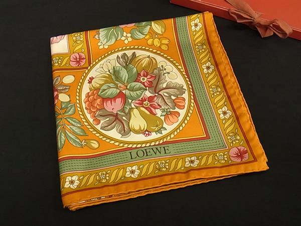 楽天市場】【送料無料】 ロエベ スカーフ ブラック ゴールド 大判 美品