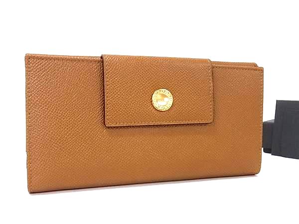 ■新品■未当て嵌める■ BVLGARI ブル小峡谷 クラシコ なめし革 三つ折り 長紙入れ ウォレット 紙入れ 御釣り入れ メンズ 赤銅色系 FQ4522
