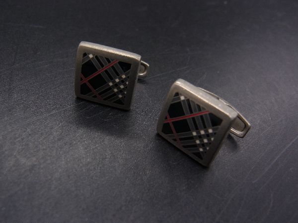 BURBERRY バーバリー カフスボタン チェック スクエア ブランド BURBERRY バーバリー カフスボタン メンズ チェック 角型