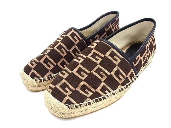■新品負けず劣らず■ GUCCI グッチ 帆布 エスパドリーユ 書きあらわす大きさ 8 (約27.0珊) シューズ 靴 メンズ 赤銅色系 FR8871