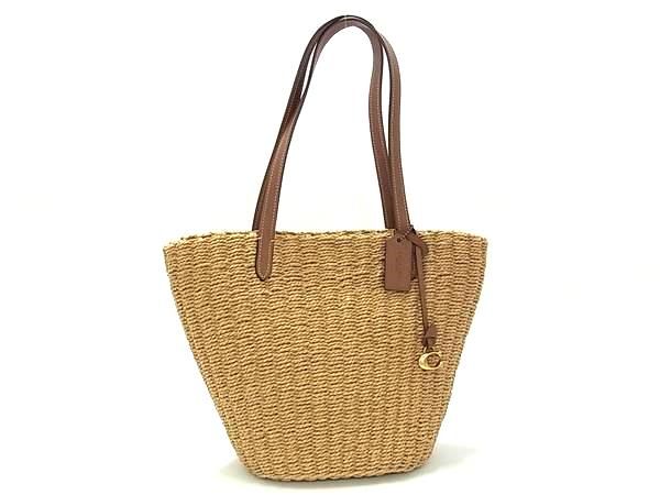 楽天市場】COACH コーチ かごバッグ SM STRAW TOTE CQ785 レディース
