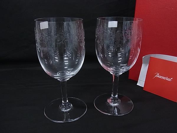 ■新品■未当て嵌める■ Baccarat バカラ セビーヌ 結晶硝子 ブドウ酒水のみ 食器 速見表御召しもの 2客書き割り せつ然たる BR1444