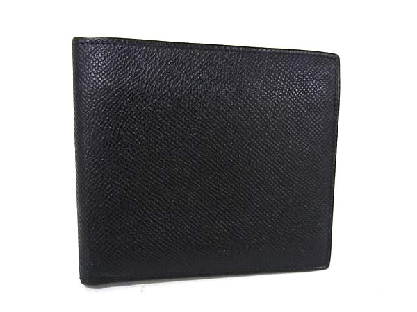 ■新品負けず劣らず■ BVLGARI ブル小峡谷 なめし革 二つ折り 紙入れ ウォレット 御釣り入れ 紙入れ 歌留多入れ メンズ レディース 黒いこと系 FS7979