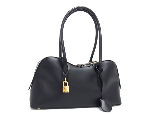 ■新品同様■ STELLA McCARTNEY ステラ マッカートニー レザー カデナ ハンドバッグ トートバッグ レディース ブラック系 FU5519｜pleasure-Store　店 66,270円