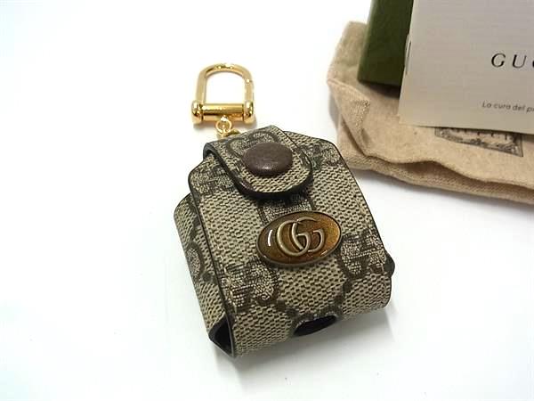 ■新品■未当てはめる■ GUCCI グッチ  596720 オフィディア GGスプリーム GG柄  PVC AirPods容れもの エアポッズケース  赤銅色系 FZ1508