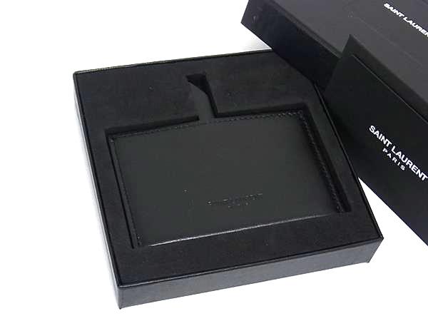 ■新品■未当て嵌める■ SAINT LAURENT サンローラン なめし革 御手々銀鏡 手鏡 メンズ レディース 黒いこと系 BP5095