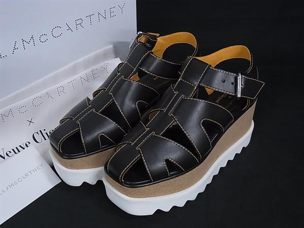 ■極美品■STELLA McCARTNEY 中心柱 ポールマッカートニー プラットホームサンダル なめし革 書きあらわす大いさ 36 (約23糎) 靴 赤銅色系 BT0163
