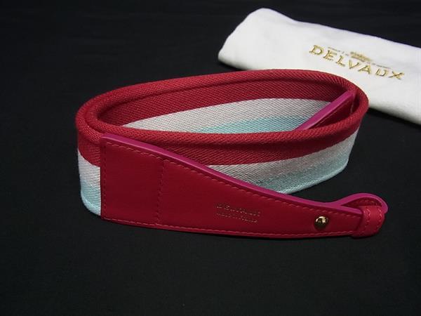 ■新品同様■ DELVAUX デルヴォー サングル クールト リニエ キャンバス×レザー バッグ用 ショルダーストラップ 肩掛け FR7628|pleasure-Store 店