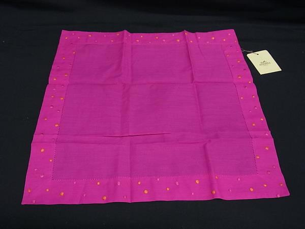 ■新品負けず劣らず■ HERMES エルメス MOUCHOIR GALAXIE 綿織物100％ 汗手拭い 衣嚢旗がしら レディース マゼンタピンク系 FT5405