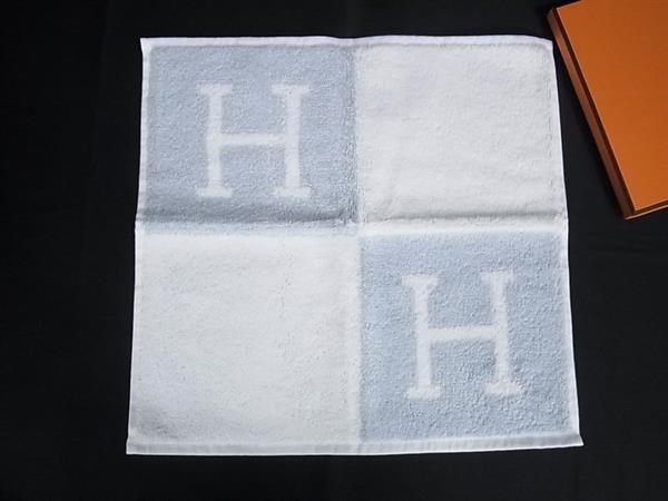 ■新品負けず劣らず■ HERMES エルメス アヴァロン カレタオル 綿織物100％ 御手々西洋手ぬぐい 人間の顔西洋手ぬぐい 白いこと系 FX1796