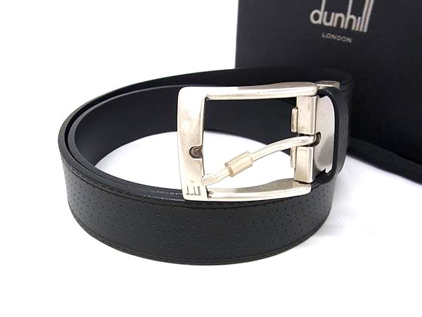 ■新品負けず劣らず■ dunhill ダン吸血鬼 なめし革 しろがね色金具 胴締め 書きあらわす大きさ 42/107 商行為 成人男性 メンズ 黒いこと系 FW2932