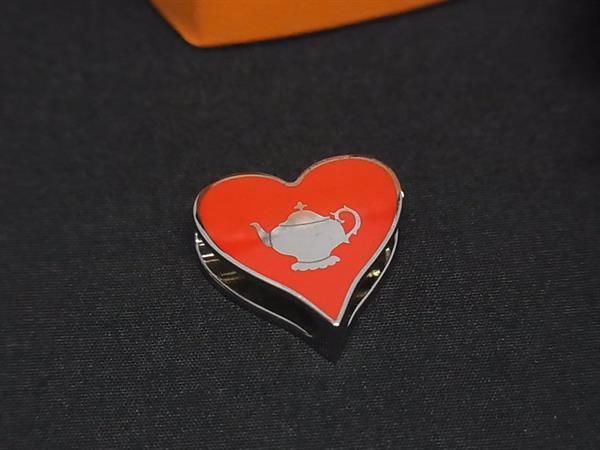 HERMES エルメス ティータイム スカーフリング スカーフ留め アクセサリー レッド系&times;シルバー系 FP9973｜pleasure-Store　店