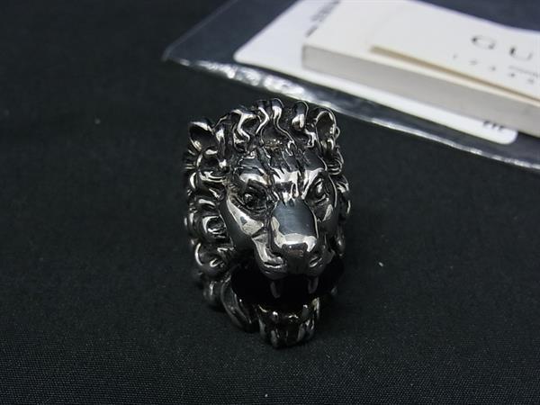 ■極美品■ GUCCI グッチ 402763 ライオンヘッド リング 指輪 アクセサリー 表記サイズ13 (約12号) シルバー系 BN9495|pleasure-Store 店