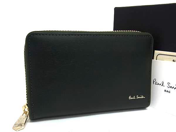 ■新品■未使用■ Paul Smith ポールスミス レザー ラウンドファスナー 財布 ウォレット メンズ レディース ダークグリーン系 BQ0829｜pleasure-Store　店