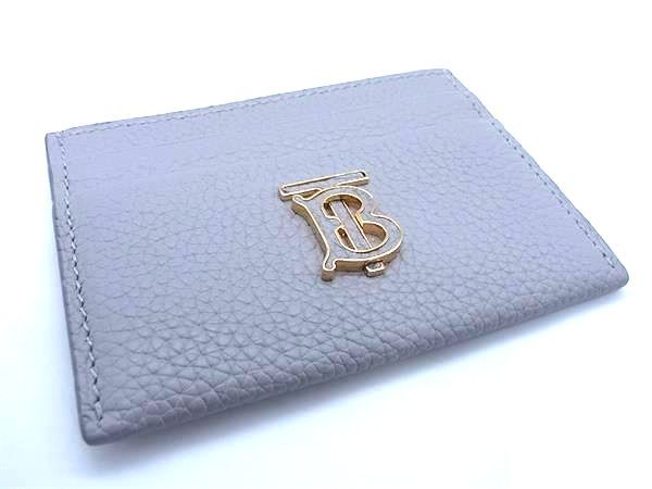 ■新品■未使用■ BURBERRY バーバリー TBロゴ レザー カードケース カード入れ パスケース グレー系 FA7888｜pleasure-Store　店