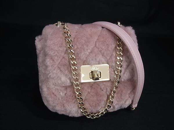 ■新品同様■ kate spade ケイトスペード KI996 キャリー フェイクファー ショルダーバッグ 肩掛け 斜め掛け ピンク系 BR2696|pleasure-Store 店