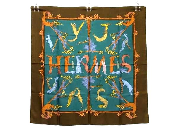 極美品　HERMES エルメス ネイビ　アニマル柄　クリーニング済み 楽天市場】【極美品】 エルメス HERMES スカーフ カレ90 シルク